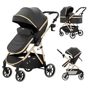 Graco Modes Pramette Travel System, Car Seat and Stroller Combo, Includes SnugRide LX Infant Car Seat and Baby Stroller with True Pram Mode, Reversible Seat, One Hand Fold, Extra Storage