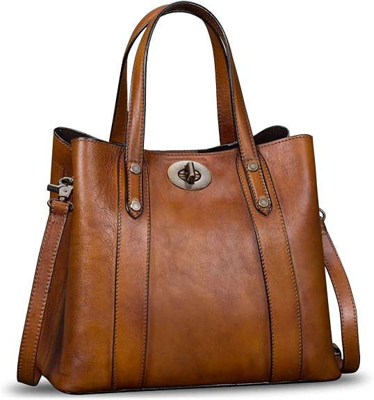 HESHE Leather Purses and Handbag for Women Shoulder Bag Tote Top Handle Bag
