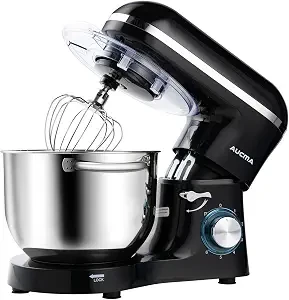 Aucma Stand Mixer,6.5-QT 660W 6-Speed Tilt-Head Food Mixer, Kitchen Electric Mixer with Dough Hook, Wire Whip & Beater
