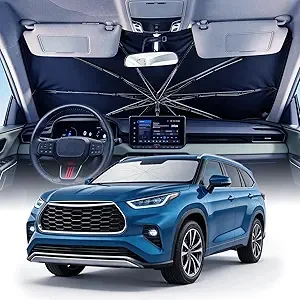 Windshield Sun Shade Umbrella, Foldable Car Sunshade, 99% UV Block